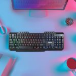 کیبورد تسکو مدل TK 8019، سوئیچ ممبران، Full-size، نورپردازی LED RGB | مشکی | گارانتی 12 ماهه توسن سیستم