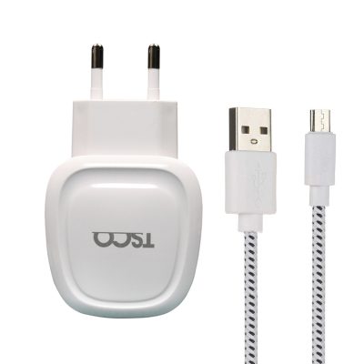 شارژر دیواری تسکو مدل TTC 46 به همراه کابل تبدیل microUSB | سفید | گارانتی 12 ماهه توسن سیستم