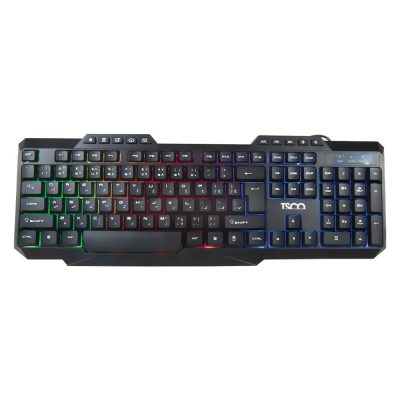 کیبورد تسکو مدل TK 8019، سوئیچ ممبران، Full-size، نورپردازی LED RGB | مشکی | گارانتی 12 ماهه توسن سیستم