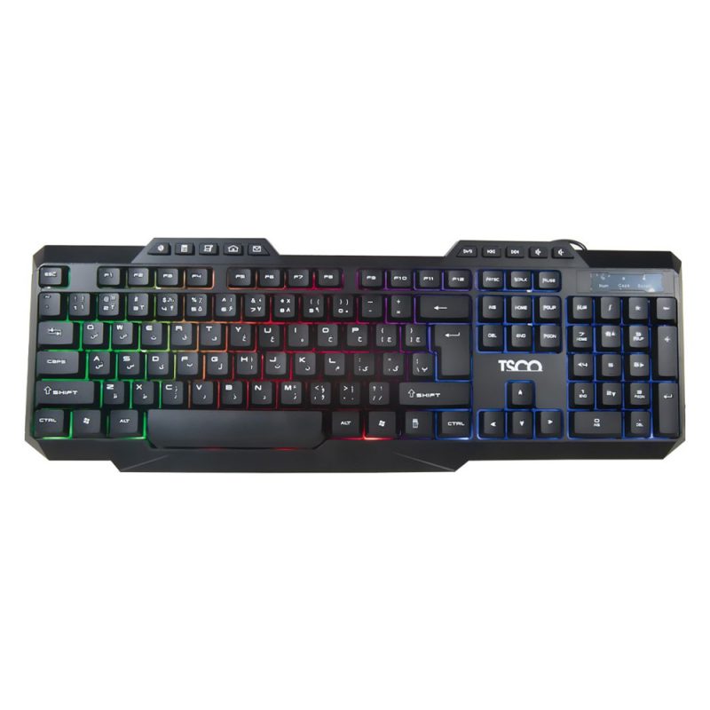کیبورد تسکو مدل TK 8019، سوئیچ ممبران، Full-size، نورپردازی LED RGB | مشکی | گارانتی 12 ماهه توسن سیستم
