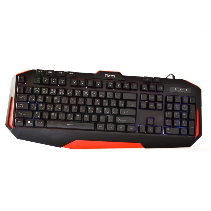 کیبورد گیمینگ تسکو مدل GK 8123، سوییچ ممبران، Full-Size، نورپردازی LED RGB | مشکی | گارانتی 12 ماهه توسن سیستم