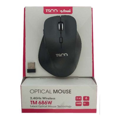 ماوس بی سیم تسکو مدل TM 686W | مشکی | گارانتی 12 ماهه توسن سیستم