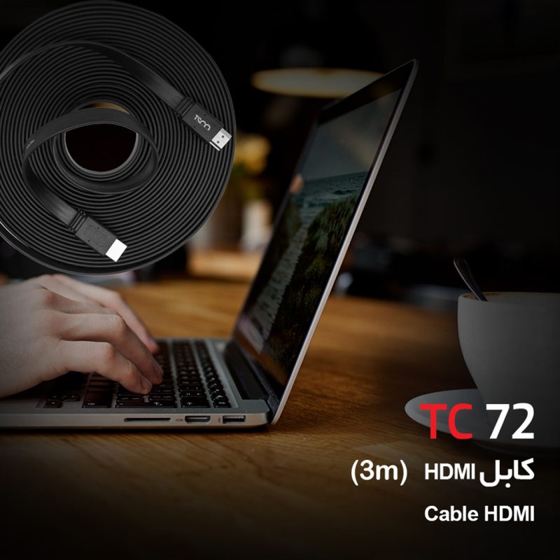 کابل HDMI تسکو مدل TC 72 به طول 3 متر | مشکی | گارانتی 12 ماهه توسن سیستم