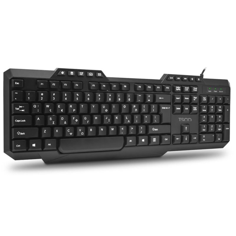 کیبورد تسکو مدل TK 8019، سوئیچ ممبران، Full-size، نورپردازی LED RGB | مشکی | گارانتی 12 ماهه توسن سیستم