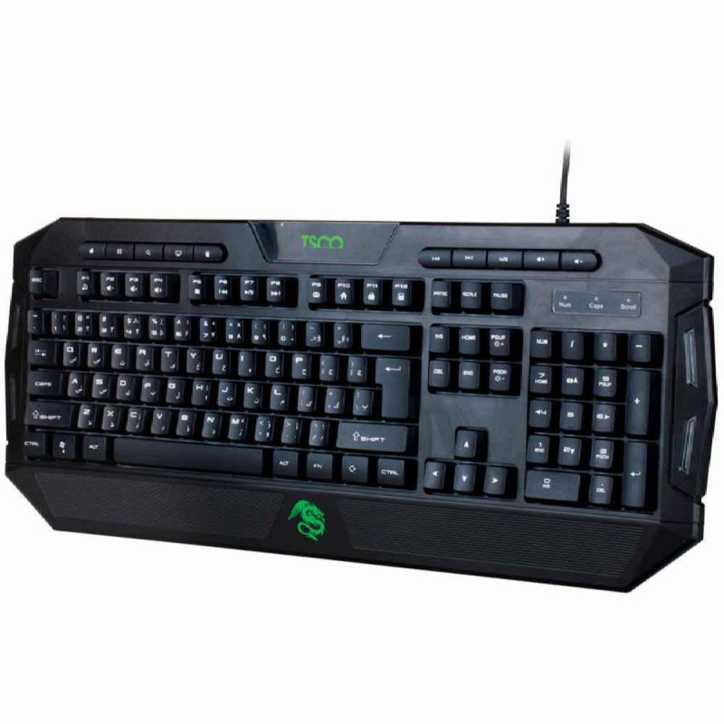 کیبورد گیمینگ تسکو مدل TK 8124، سوییچ ممبران، Full-Size، نورپردازی RGB LED | مشکی | گارانتی 12 ماهه توسن سیستم