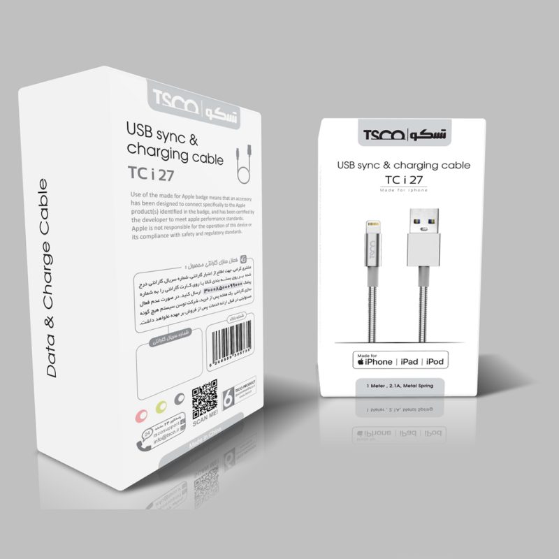 کابل تبدیل USB به لایتنینگ تسکو مدل TC i27 طول 1 متر