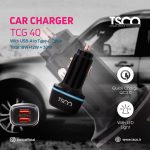 شارژر فندکی 30 وات تسکو مدل TCG 40 | مشکی | گارانتی 12 ماهه توسن سیستم