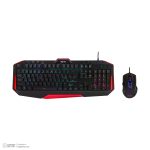 کیبورد گیمینگ تسکو مدل GKM 8205 به همراه موس، Full-size، نورپردازی RGB | مشکی | گارانتی 12 ماهه توسن سیستم