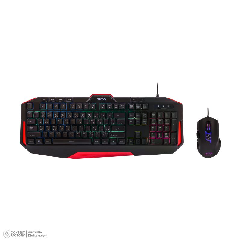 کیبورد گیمینگ تسکو مدل GKM 8205 به همراه موس، Full-size، نورپردازی RGB | مشکی | گارانتی 12 ماهه توسن سیستم