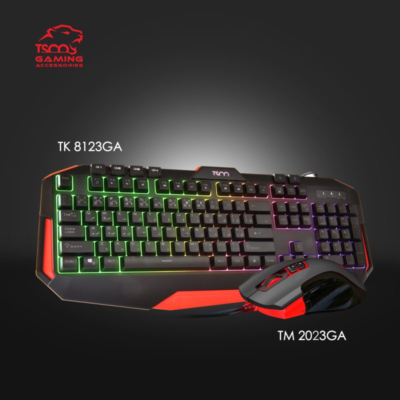 کیبورد گیمینگ تسکو مدل GKM 8205 به همراه موس، Full-size، نورپردازی RGB | مشکی | گارانتی 12 ماهه توسن سیستم