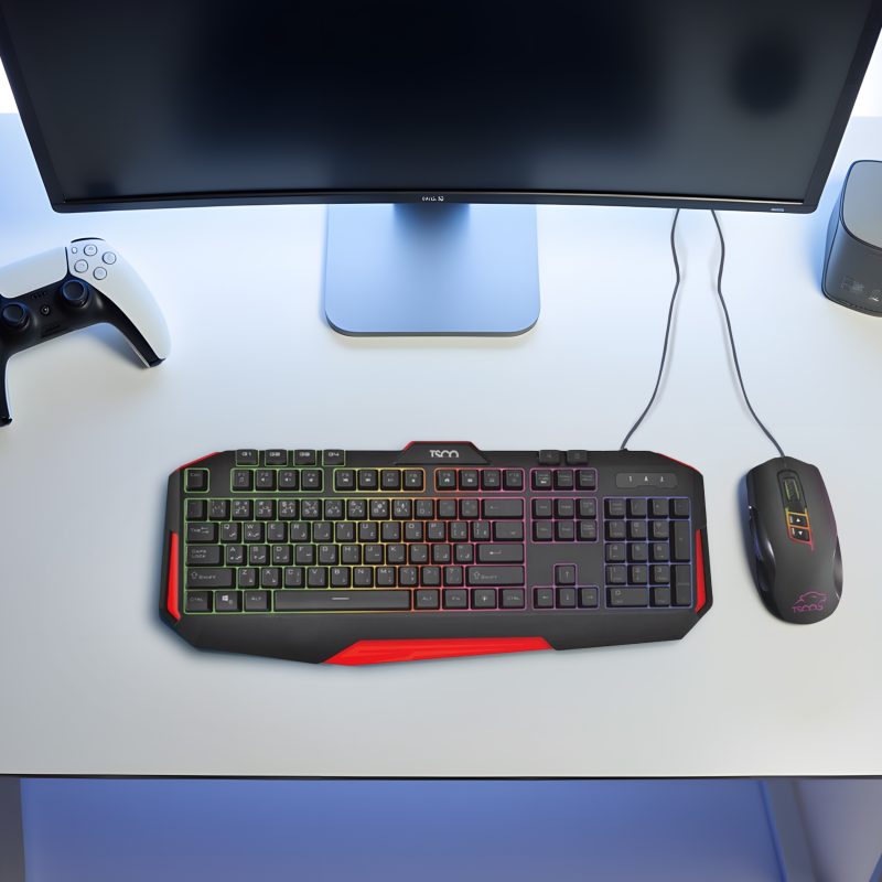 کیبورد گیمینگ تسکو مدل GKM 8205 به همراه موس، Full-size، نورپردازی RGB | مشکی | گارانتی 12 ماهه توسن سیستم