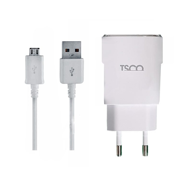 شارژر دیواری تسکو مدل TTC 57 به همراه کابل تبدیل microUSB  | سفید | گارانتی 12 ماهه توسن سیستم