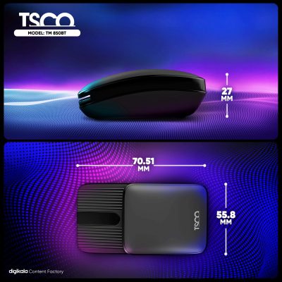 ماوس بی سیم تسکو مدل TM 850BT  | مشکی | گارانتی 12 ماهه توسن سیستم