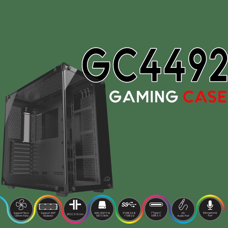کیس کامپیوتر مخصوص بازی تسکو مدل GC 4492 | گارانتی 12 ماهه توسن سیستم