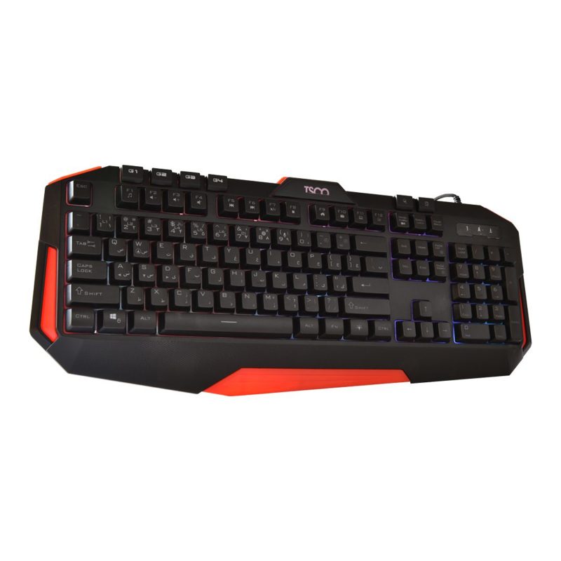 کیبورد گیمینگ تسکو مدل GK 8123، سوییچ ممبران، Full-Size، نورپردازی LED RGB | مشکی | گارانتی 12 ماهه توسن سیستم