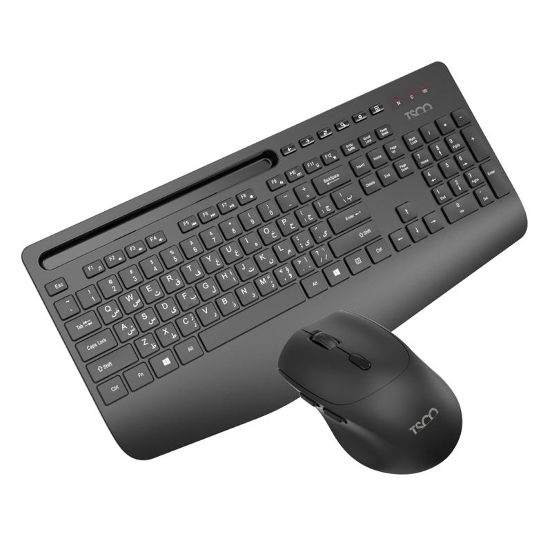 کیبورد و ماوس بی سیم تسکو مدل TKM 7025W | مشکی | گارانتی 12 ماهه توسن سیستم