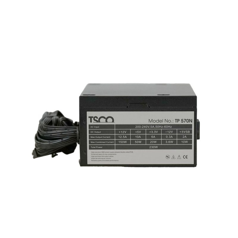منبع تغذیه کامپیوتر تسکو مدل TP 570N | گارانتی 12 ماهه توسن سیستم