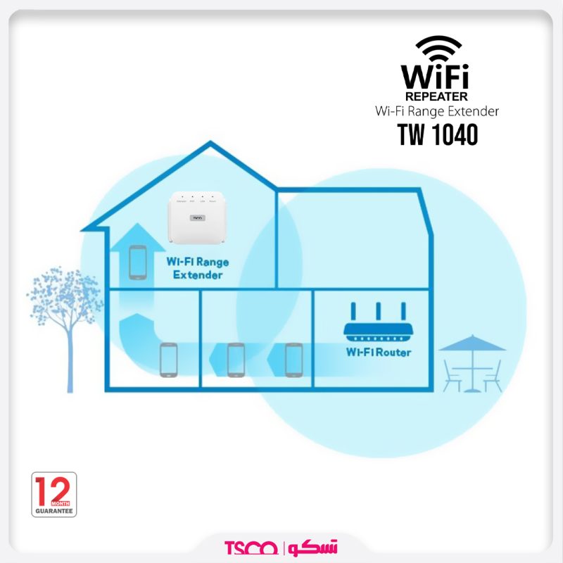 توسعه دهنده بی‌سیم تسکو مدل TW 1040 | گارانتی 12 ماهه توسن سیستم