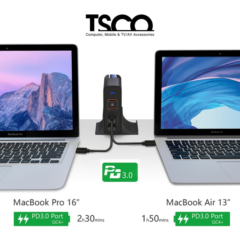 آداپتور شارژ 150 وات تسکو مدل TTC 69 به همراه کابل پاور AC | مشکی | گارانتی 12 ماهه توسن سیستم