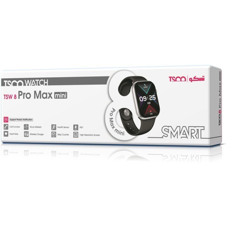 ساعت هوشمند تسکو مدل TSW 8 Promax Mini | مشکی | گارانتی 12 ماهه توسن سیستم