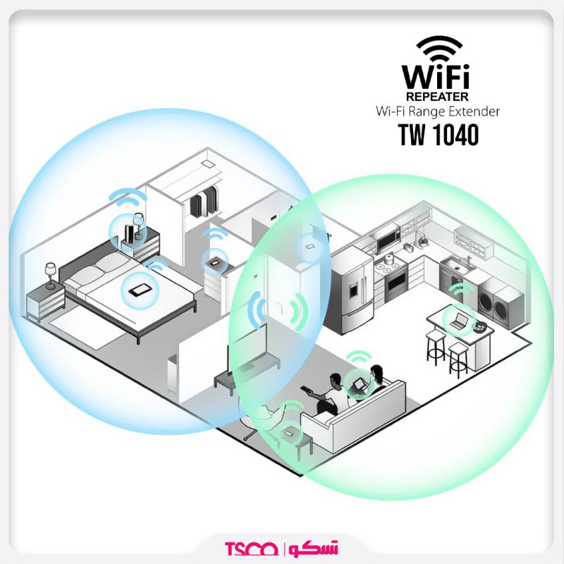 توسعه دهنده بی‌سیم تسکو مدل TW 1040 | گارانتی 12 ماهه توسن سیستم