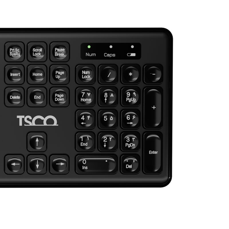 کیبورد بی سیم تسکو مدل TK 7005W | مشکی | گارانتی 12 ماهه توسن سیستم