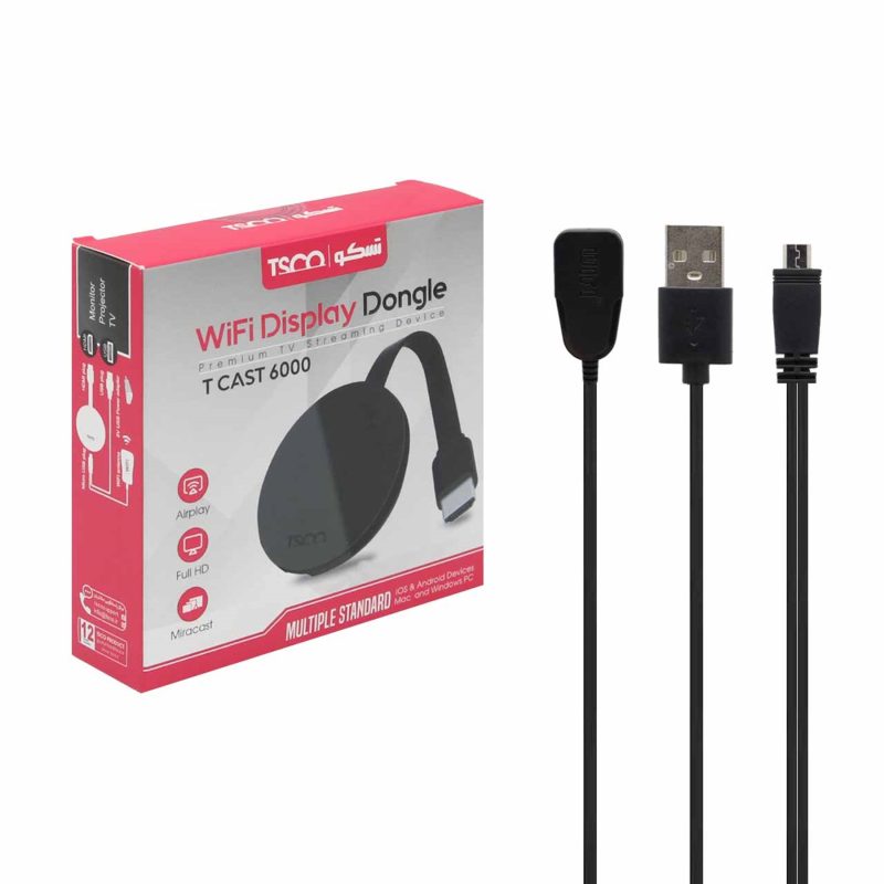 دانگل HDMI تسکو مدل T-Cast 6000 | مشکی | گارانتی 12 ماهه توسن سیستم