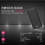 پاوربانک 22.5 وات تسکو مدل TP881 ظرفیت 20000 میلی آمپر ساعت | مشکی | گارانتی 12 ماهه توسن سیستم
