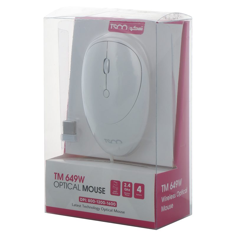 ماوس بی سیم تسکو مدل TM 649W | مشکی | گارانتی 12 ماهه توسن سیستم