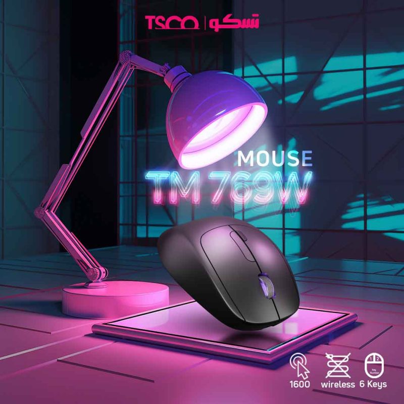 ماوس بی سیم تسکو مدل TM 769W | مشکی | گارانتی 12 ماهه توسن سیستم