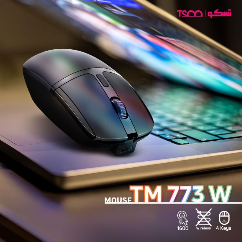 ماوس بی سیم تسکو مدل TM 773W | مشکی | گارانتی 12 ماهه توسن سیستم